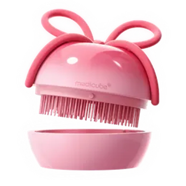 [NEW] [medicube] Ribbon Cherry Glass Hair Brush | Effortless Detangling for Smooth & Shiny Hair | Reduces Breakage & Frizz | For Curly, Dry & Damaged Hair | Multi-Length Soft Bristle | Compact, Travel-Friendly with Protective Cover | Korean Hair Care