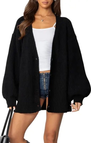 Mathilde Oversize V-Neck Blouson Cardigan