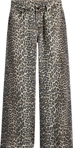 Kids' Leopard Print Wide Leg Jeans