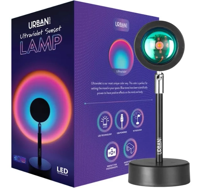 Urban Shop Ultra Violet LED Sunset Projector Lamp