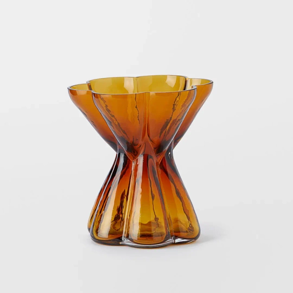 Remy Fluted Glass Vase Squat 