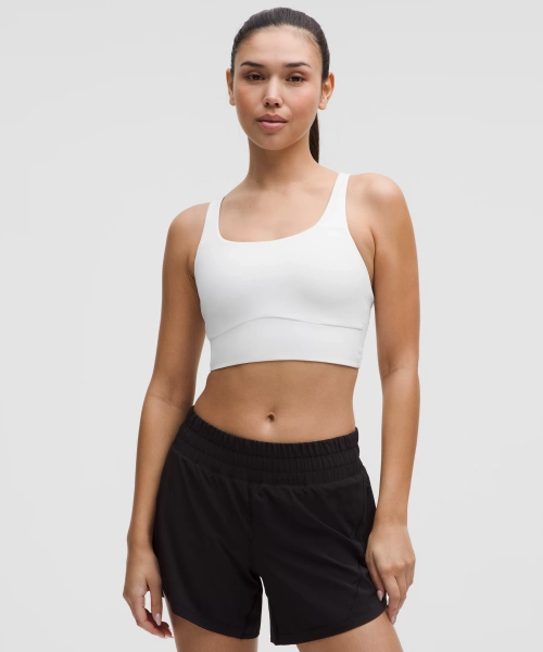 lululemon Energy Longline Bra Medium Support, B-D Cups *Evolve - White - XS
