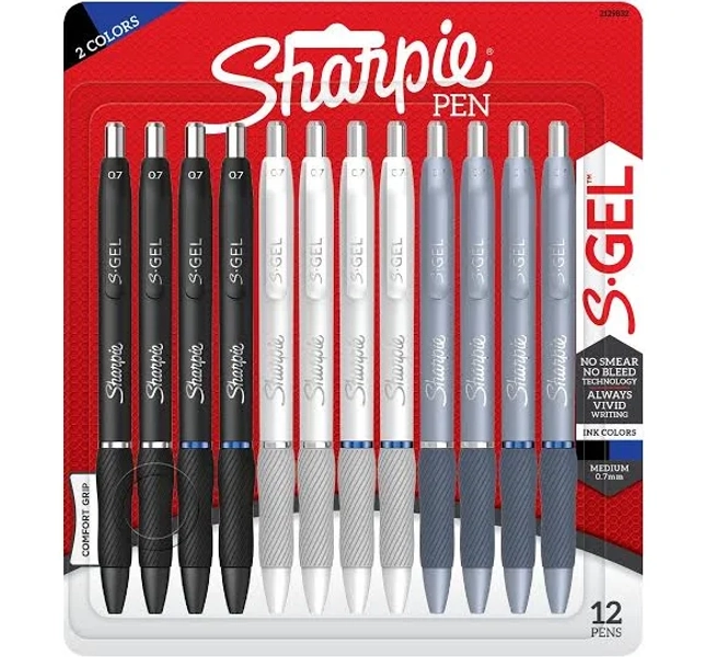 S-Gel Gel Pen Retractable Medium 0.7 mm Assorted Ink and Barrel Colors 12/Pack