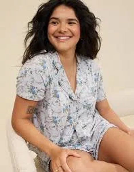 Aerie Real Soft Ruffle Pajama Shirt
