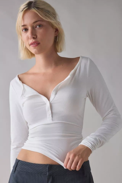 Out From Under Betty Boatneck Long Sleeve Henley Top