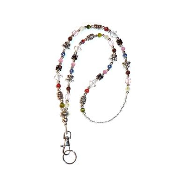 Beaded Lanyard By Hidden Hollow - Slim Multi Fashion Women's 34 Inches, Jewelry Necklace Badge Id Holder Holds Keys, Phone
