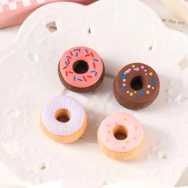 Cute Mini Doughnut Erasers Set (4pcs)