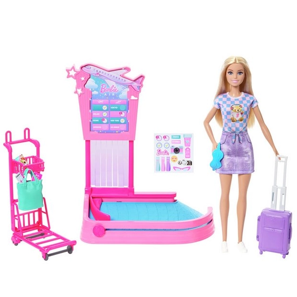 Buy Barbie Malibu Travel Doll, Baggage Claim Playset & Accessories | Dolls | Argos