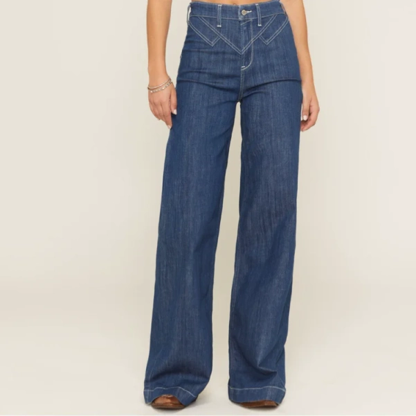 Ariat Women's Dark Wash Ultra High Rise Westie Yoke Wide Leg Stretch Denim Jeans | Boot Barn