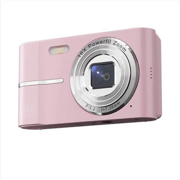 2.4 Inch Retro Digital Camera 4K HD Small Portable Cmos Mini Camera 50mp 16x Zoom Video Recorder Camera Pink