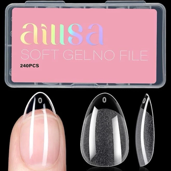 Short Square Full Cover Clear Gelly Tips