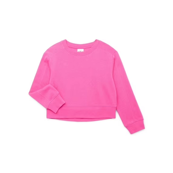 Athletic Works Little and Big Girls Fleece Sweatshirt, Sizes 4-18 & Plus