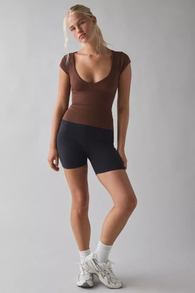 Out From Under Jade Seamless Knit Cutout Short Sleeve Tee