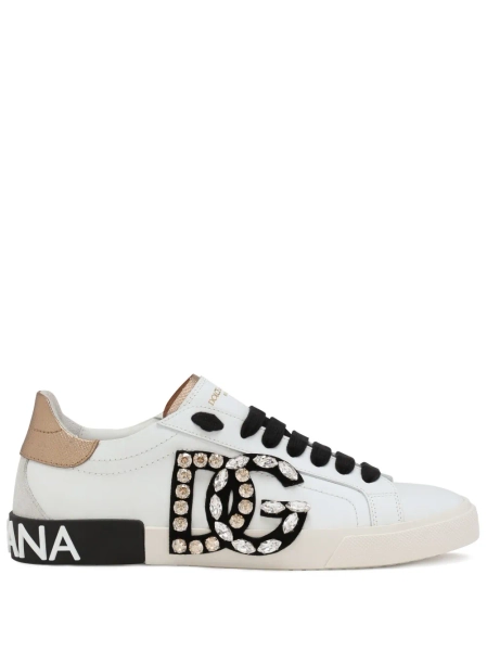 Dolce & Gabbana Portofino rhinestone-embellished Sneakers | White | FARFETCH