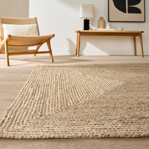 Tapis en jute, tressé main, Aftas