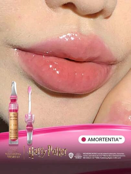 Harry Potter™ X SHEGLAM Magic Elixir Lip Gloss-Amortentia™ High Shine Finish Lip Oil Shine Glitter Moisturizing Lip Care Reduce Lip Fine Lines Smooth Liquid Lipstick Hot Pink Rosa Lip Gloss Brand Beauty Makeup Face Paint Cosmetic For Women Girls Perfect For Fall Winter Ideal For Y2K Fancy Fashion Suitable For Birthday Christmas Present Party Ready Best Color