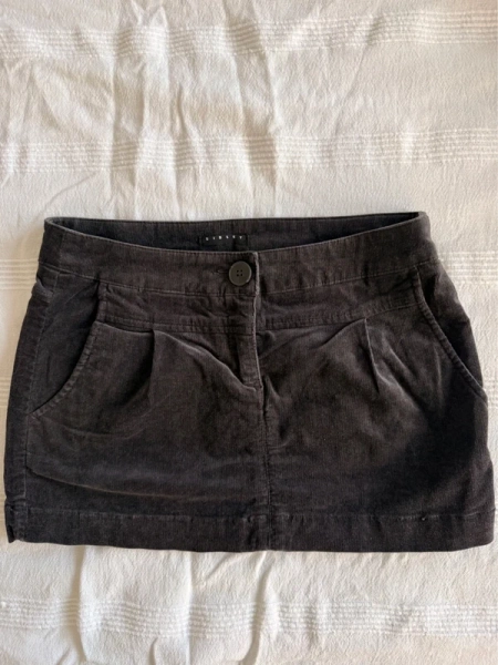 Sisley y2k dark mini corduroy skirt