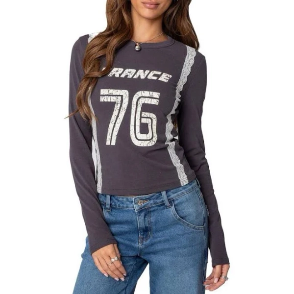 Edikted Women's Frenchy Long Sleeve T-Shirt