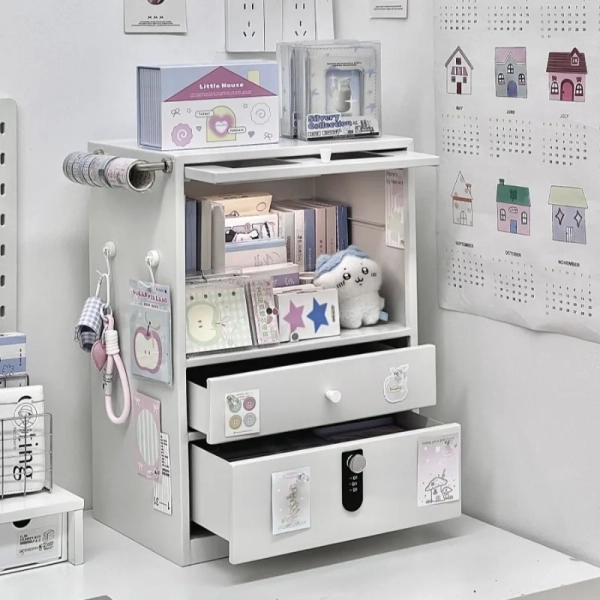 Desktop Cabinet Desk Drawer Style Cotton Doll Doll Millet Layered Iron Storage Cabinet - AliExpress 1503