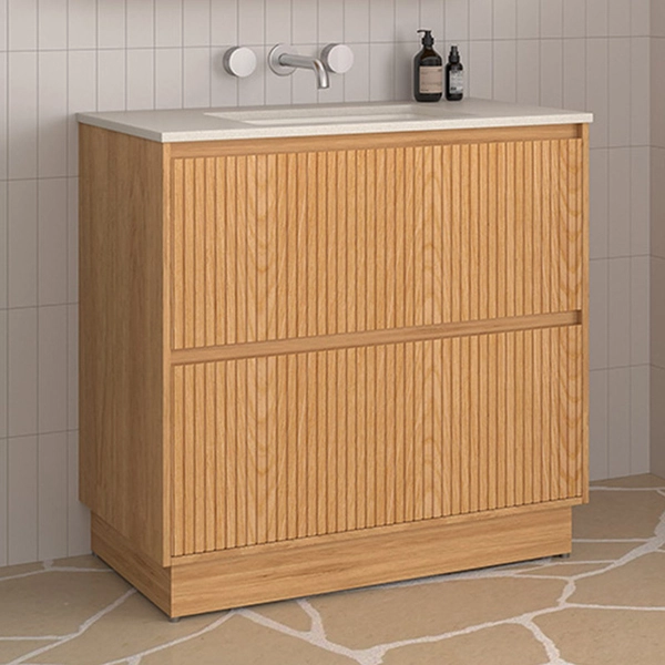 Stratford 900mm Woodgrain Light Wood Freestanding Vanity
