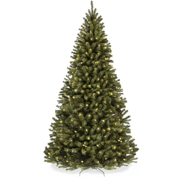 The Holiday Aisle Pre-Lit Spruce Hinged Artificial Christmas Tree with Incandescent Lights and Foldable