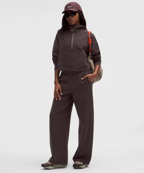 Scuba Mid-Rise Wide-Leg Pant Gathered Waistband *Regular - Sequoia - XXXS