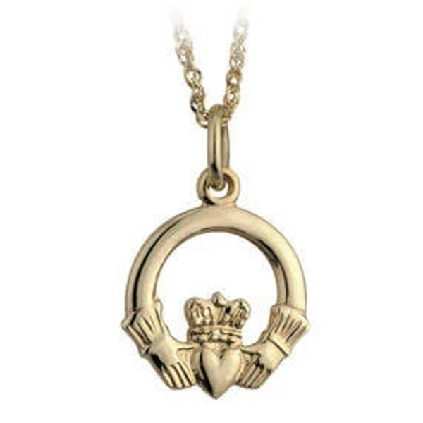 10K Gold Claddagh Pendant Necklace