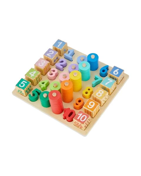Wooden Play: Wooden Mega Stack and Count - Assorted - One Size