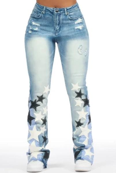 Womens Rockstar Black Bell Bottom Jeans