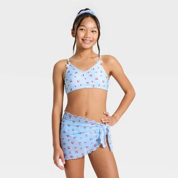 Girls' 3pc Cherry on Top Bikini Set - art class™