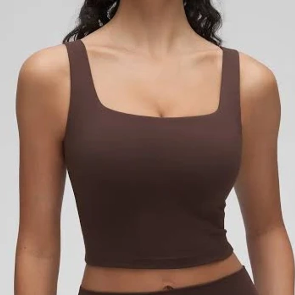CRZ YOGA Women's Square Neck Longline Sports Bra