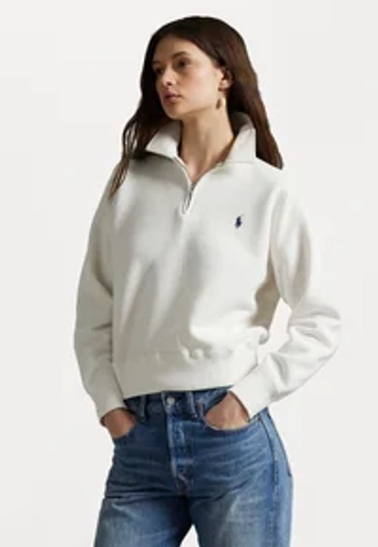 FLEECE QUARTER ZIP - Felpa - white