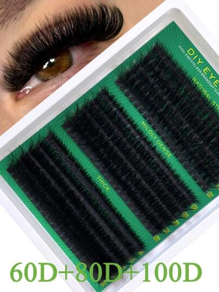 Hinarin Fluffy Lash Clusters 60D+80D+100D/60D+80D+100D+120D/40D+60D+80D/80D/200D Individual Eyelash Thick Cluster Eyelash Extensions D Curl Lashes Clusters 508Pcs/256Pcs/295Pcs/300Pcs/320Pcs/280Pcs/168Pcs/60Pcs Individual Lashes 9-18MM Wispy Cluster Lashes Random Delivery