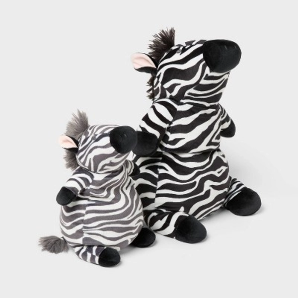 Zebra and Baby Weighted Plush Kids' Throw Pillow Black/White - Pillowfort™