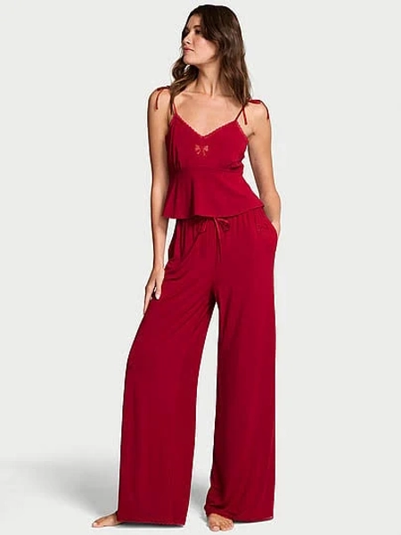 Victoria's Secret Women's Modal Soft Bow Cami & Wide-Leg Pant Set