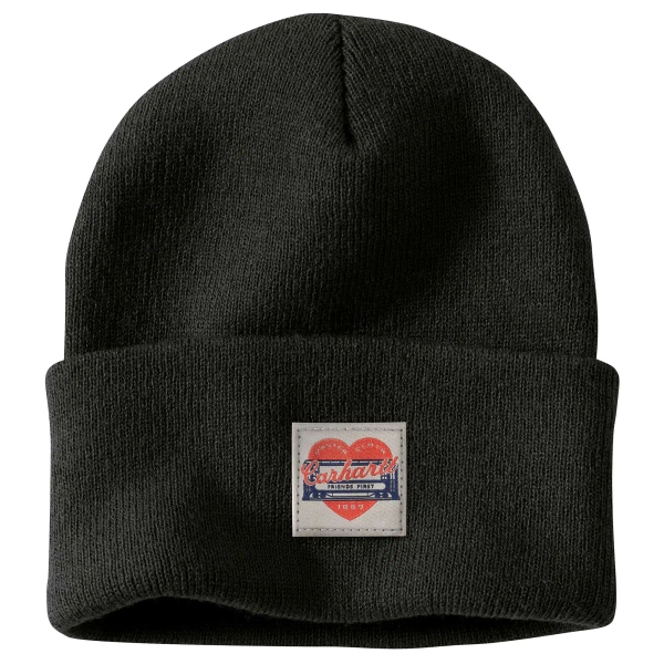 Women's Knit Heart Patch Beanie