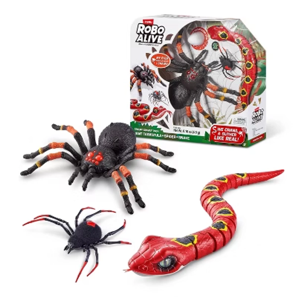 Robo Alive Creepy Crawly Pack: Spider Toy Set with 3 Animal Figures