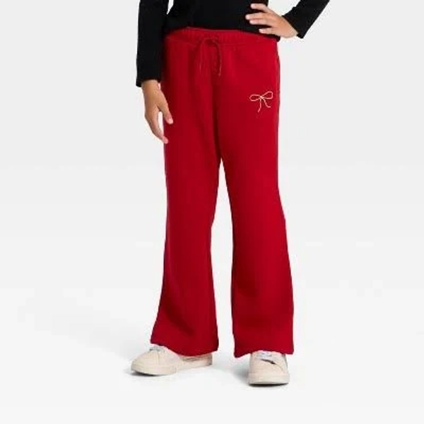 Cat & Jack Girls' Pull-On Bow Fleece Pants