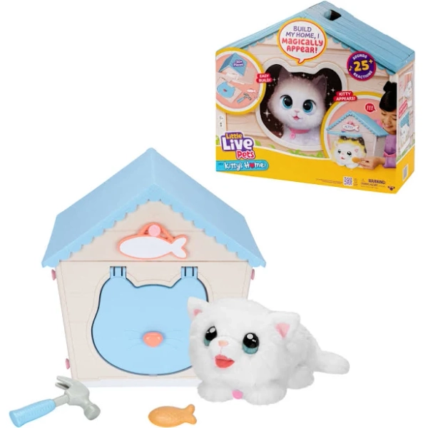 Little Live Pets My Kitty's Home Interactive Plush Toy Kitten & House