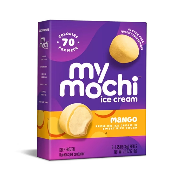 My/Mochi Ice Cream Sweet Mango, 1.25oz, 6 Count