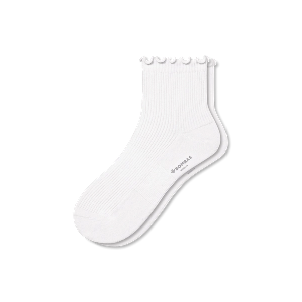 Women's Ruffle Rib Quarter Socks
