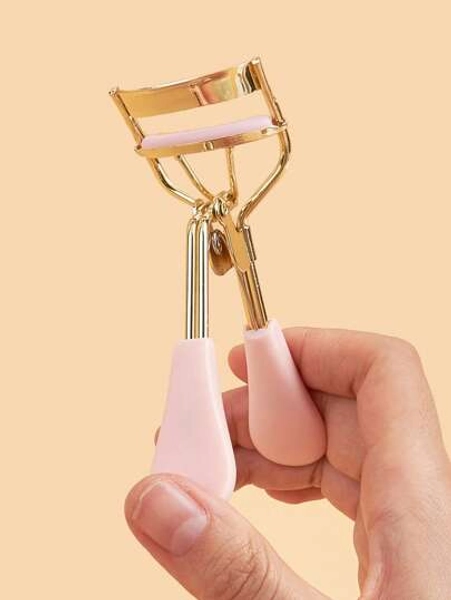 11pcs/5pcs/1pc Eyelash Tools, Gold Pink Handle Eyelash Curler And Replacement Rubber Pads, Makeup Tools, Portable Eyelash Curler, Travel, Home, Commercial Use, Vanity, Bedroom, Gift For Women, Holiday Gift