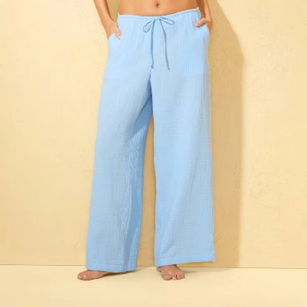 Women's Gauze Swim Cover Up Pants - Shade & Shore™ Blue XS