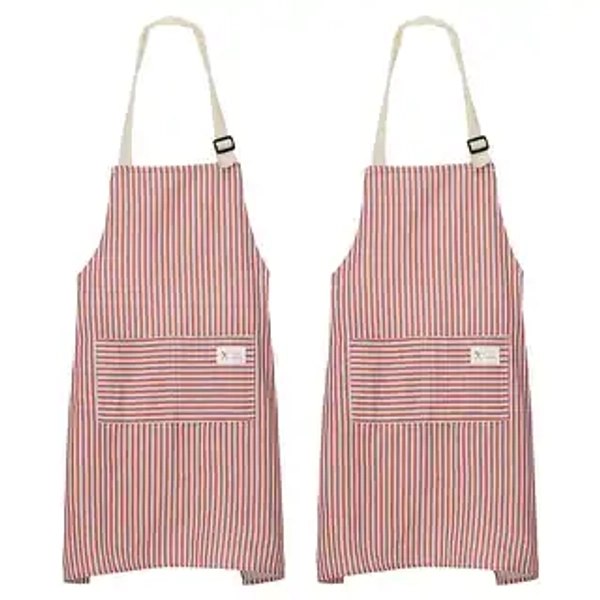 2Pack Kitchen Cooking Aprons Adjustable Chef Apron 2 Pockets - 75x68cm