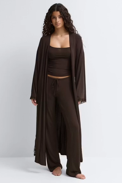Soft lace loungewear robe
