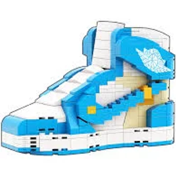 Handcrafted "AJ1 Off White UNC" Sneaker Bricks LEGO-like interlocking blocks toys building puzzle