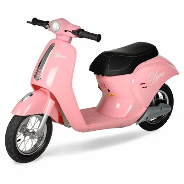 Hyper Blush Retro Scooter 24 Volt Battery Powered Electric Scooter with Easy Twist Throttle: Steel & Plastic, 15 mph, 170 lb Capacity