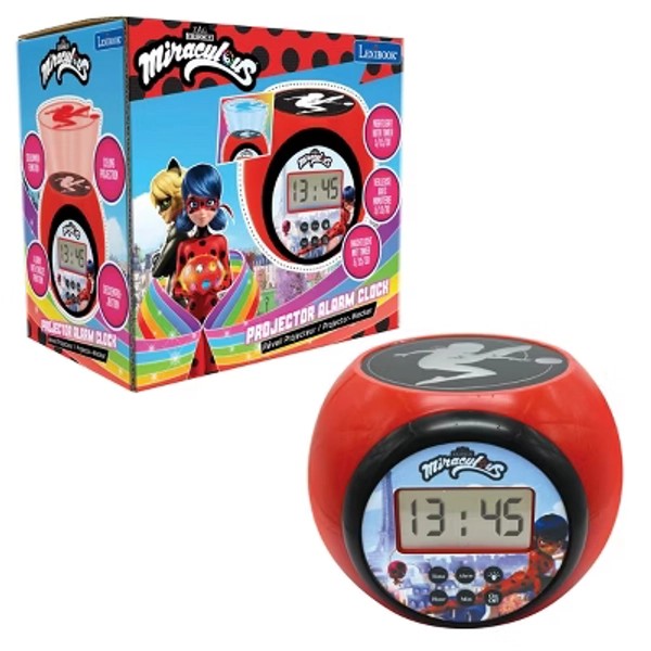 Lexibook Miraculous Projector Alarm Clock with snooze function and alarm function