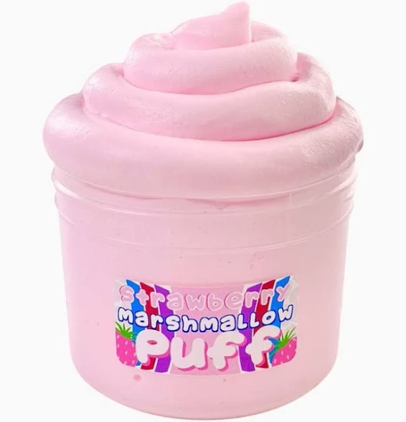 Strawberry Marshmallow Puff Slime