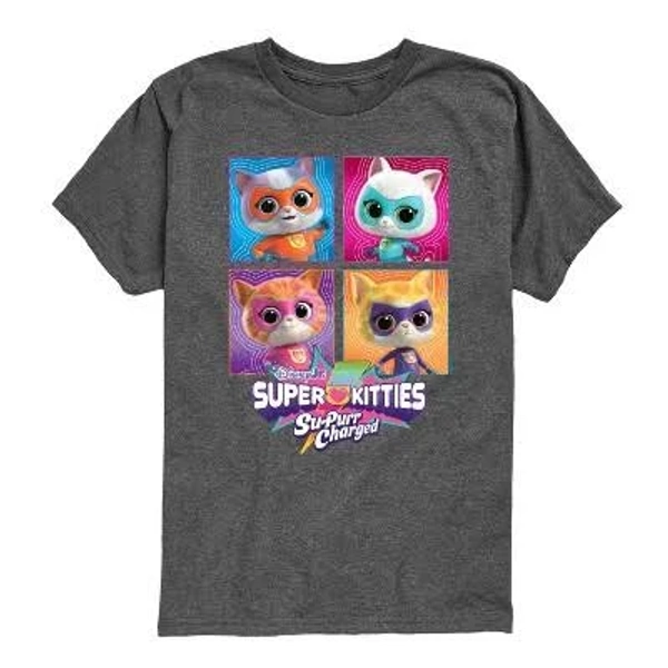 Super Kitties Girls' Grid Graphic T-Shirt